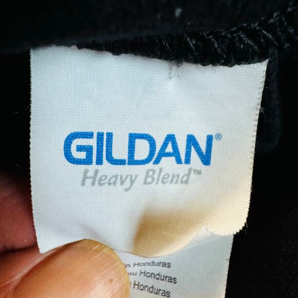 Gildan Unisex Heavy Blend Black Cotton Crewneck Sweatshirt Sz Medium - Picture 7 of 9